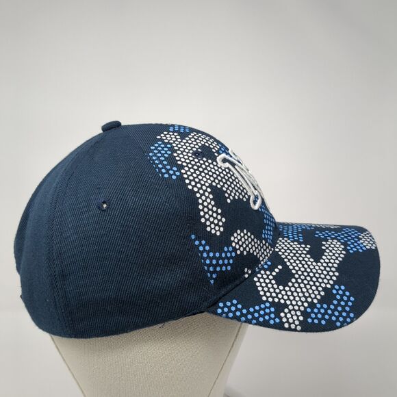 NY Strapback Hat Blue One Size Adjustable Embroidered 6 Panel Outdoor - Picture 4 of 8